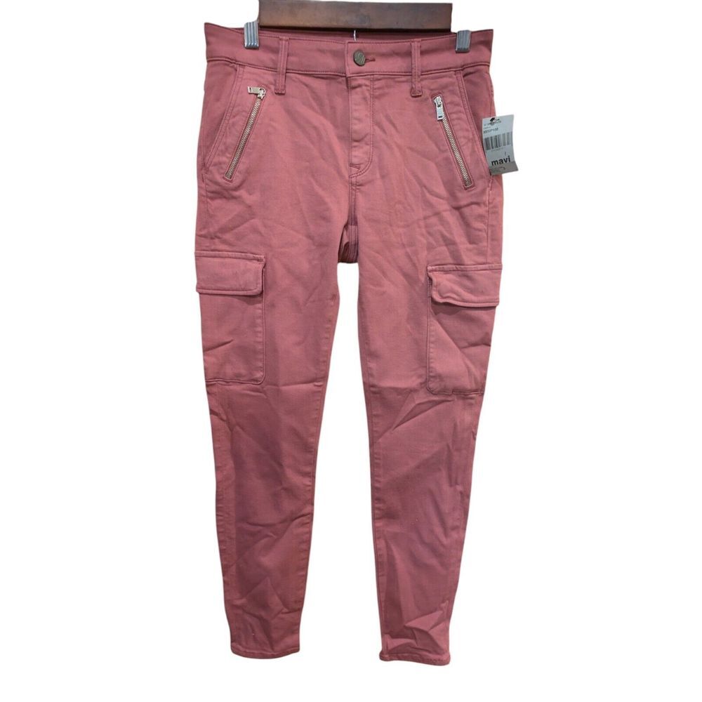 Mavi Womens Juliette Jeans Slim Skinny Pink Stretch Mid Rise Pockets Denim 27x28